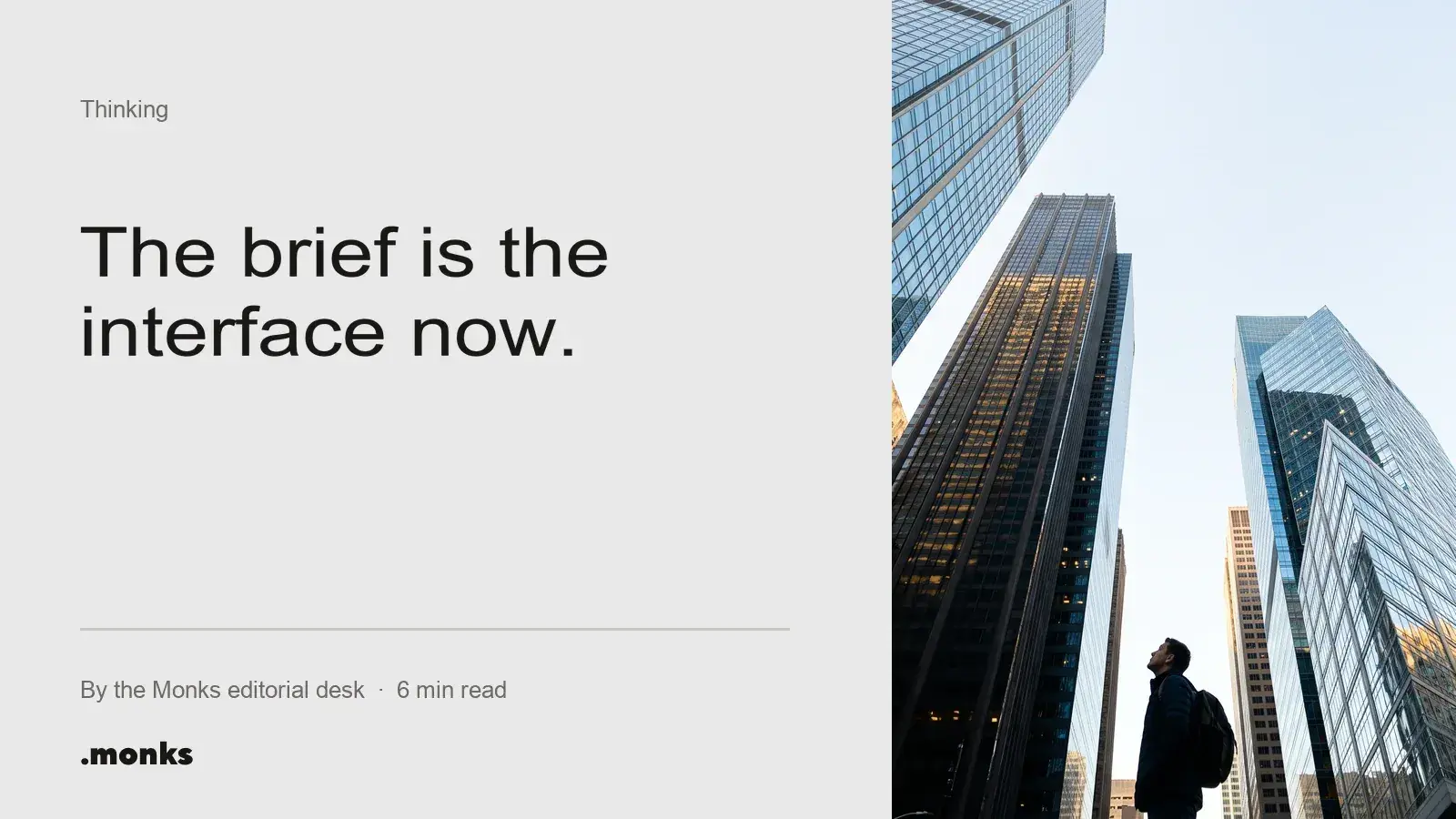 Slide / header · 16:9 concept for Monks